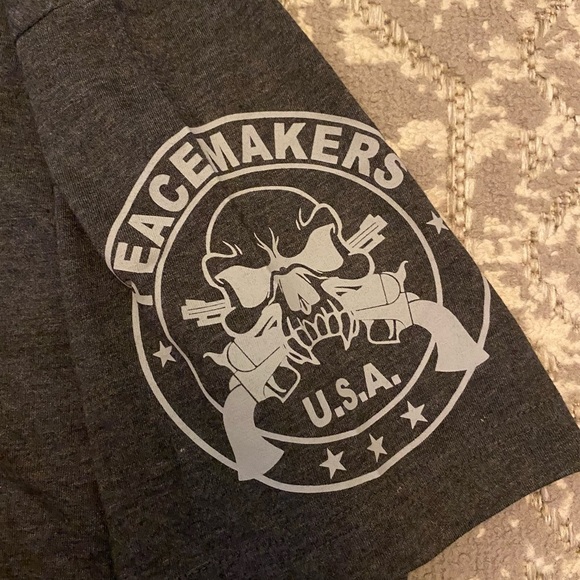 NWT PEACEMAKERS USA 'MERICA T-SHIRT Mens Color Dark Gray Size XL - Picture 3 of 8